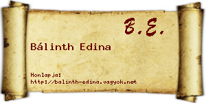 Bálinth Edina névjegykártya