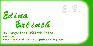 edina balinth business card