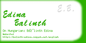 edina balinth business card